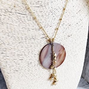 Lia Sophia Toasted River Shell Boho Necklace